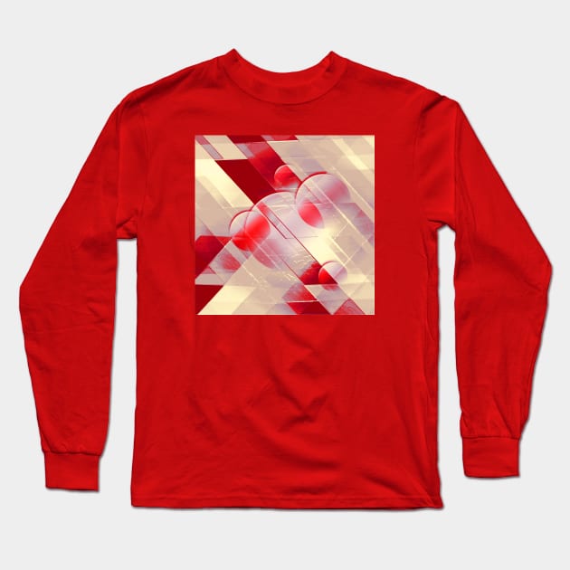 Red pattern Long Sleeve T-Shirt by Graph'Contact